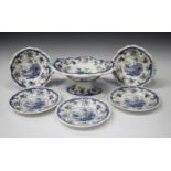 A Mintons Opaque China 'Chinese Marine' pattern part dessert service, circa 1822-36, comprising an