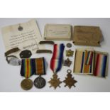 A 1914-15 Star to '71010 Pte G.D.Whitford. 6/Can:Inf:Bde:H.Q', with box of postage, forwarding slip,