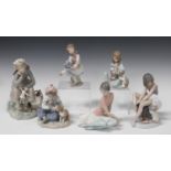 Six Lladro porcelain figures, comprising Ballerina, model No. 1357, Can I Help, model No. 5689 (