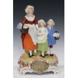 A Dresden porcelain 'Yardley Old English Lavender' advertising figure group, impressed mark to base,