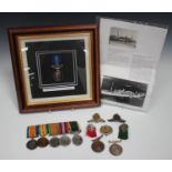 A father and son medal group, comprising a 1914-18 British War Medal and a 1914-19 Victory Medal