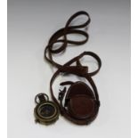 A First World War Verner's pattern compass, No. 125945, dated 1918, with leather carrying case,