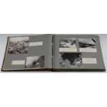 A Second World War period album of black and white real photographic images of bombing targets and