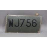 An English Electric Canberra E.15 aircraft registration number panel, 'WJ756' [C-L] from 100
