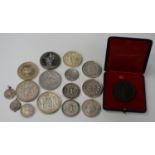 A group of eleven mostly silver medallions relating to speed trials, Glossop Secondary School,
