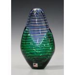 A Czech Jaroslav Svoboda studio art glass vase, late 20th century, designed by Karlov, in the form