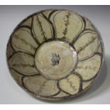 A Samarkand pottery bowl, possibly 10th/11th century, of circular form, the interior painted with