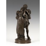 Giovanni Battista Amendola - a late 19th century Italian brown patinated cast bronze figure group