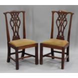 A set of six 19th/early 20th century Chippendale style mahogany dining chairs, the splat backs above