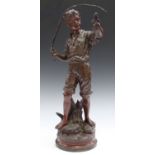 Charles Anfrie - a late 19th century French brown patinated cast bronze patinated cast bronze figure