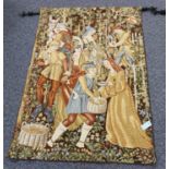 A pair of late 20th century Continental woven tapestry wall hangings depicting grape harvesting