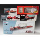 Three Corgi Heavy Haulage vehicles, comprising a CC12604 Scammell Crusader, King trailer and