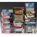 Twelve Corgi James Bond vehicles, all within window boxes, together with a collection of other Corgi