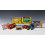 A collection of die-cast buses and other vehicles etc, including twenty-one Corgi Routemaster