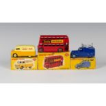 Three Dinky Toys vehicles, comprising a No. 291 London Bus 'Exide Batteries' , a No. 482 Bedford