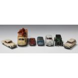 A collection of die-cast vehicles, including a Corgi Toys Batmobile, Chipperfields Circus