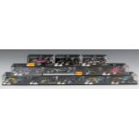 Twelve Minichamps 1:43 scale model Formula 1 cars, including three Renault, two Prost Peugeot,