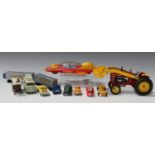 A collection of die-cast vehicles, including a Corgi Toys No. 267 Batmobile, boxed with diorama, a