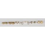 A pair of 9ct gold and cultured pearl earclips, a pair of silver gilt and imitation pearl