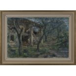 Charles Ernest Cundall - 'An Italian Garden', 20th century oil on canvas, signed recto, titled label