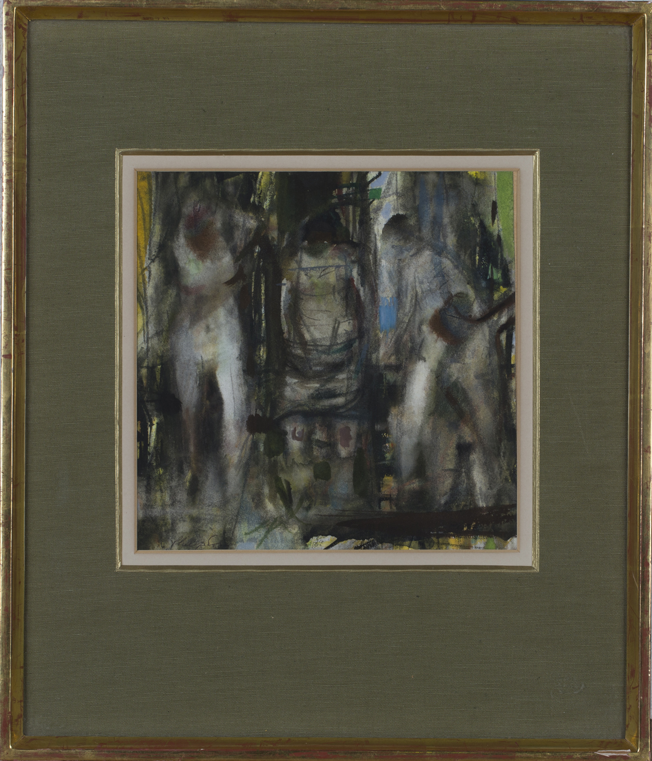 Robin Philipson - 'Bathers', 20th century watercolour with gouache, signed recto, titled Roland,