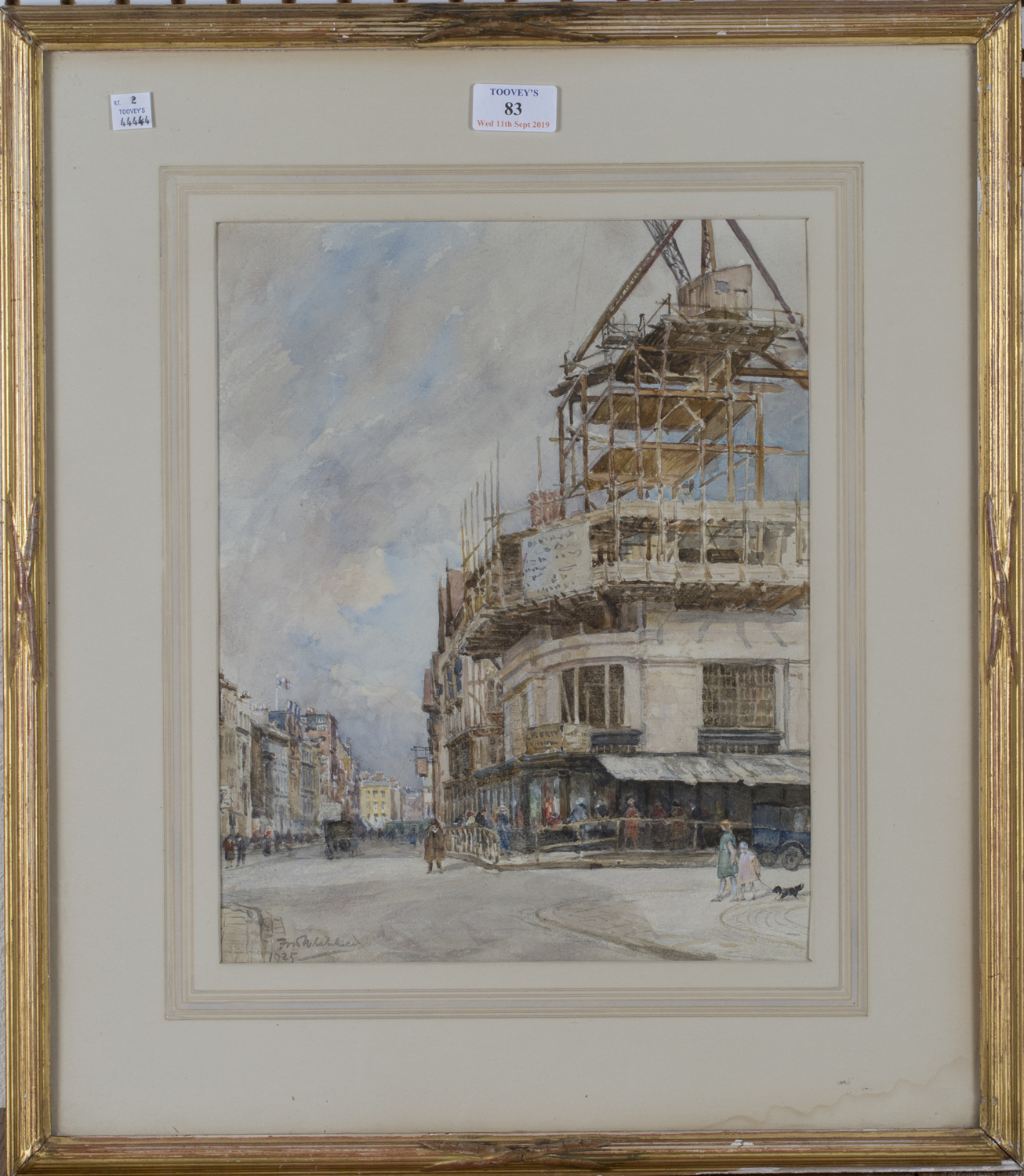 Frederick William Newton Whitehead - Regent Street with Liberty Department Store, watercolour,
