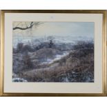 Circle of Martin Taylor - Extensive Winter Landscape, 20th century watercolour with gouache, 54cm