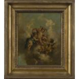Circle of Charles Augustus H. Lutyens - Three Putti with Flowers on Clouds, late 19th/early 20th