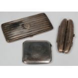 An Edwardian silver twin cigar case, monogram engraved, Birmingham 1902 by A. & J. Zimmerman Ltd,