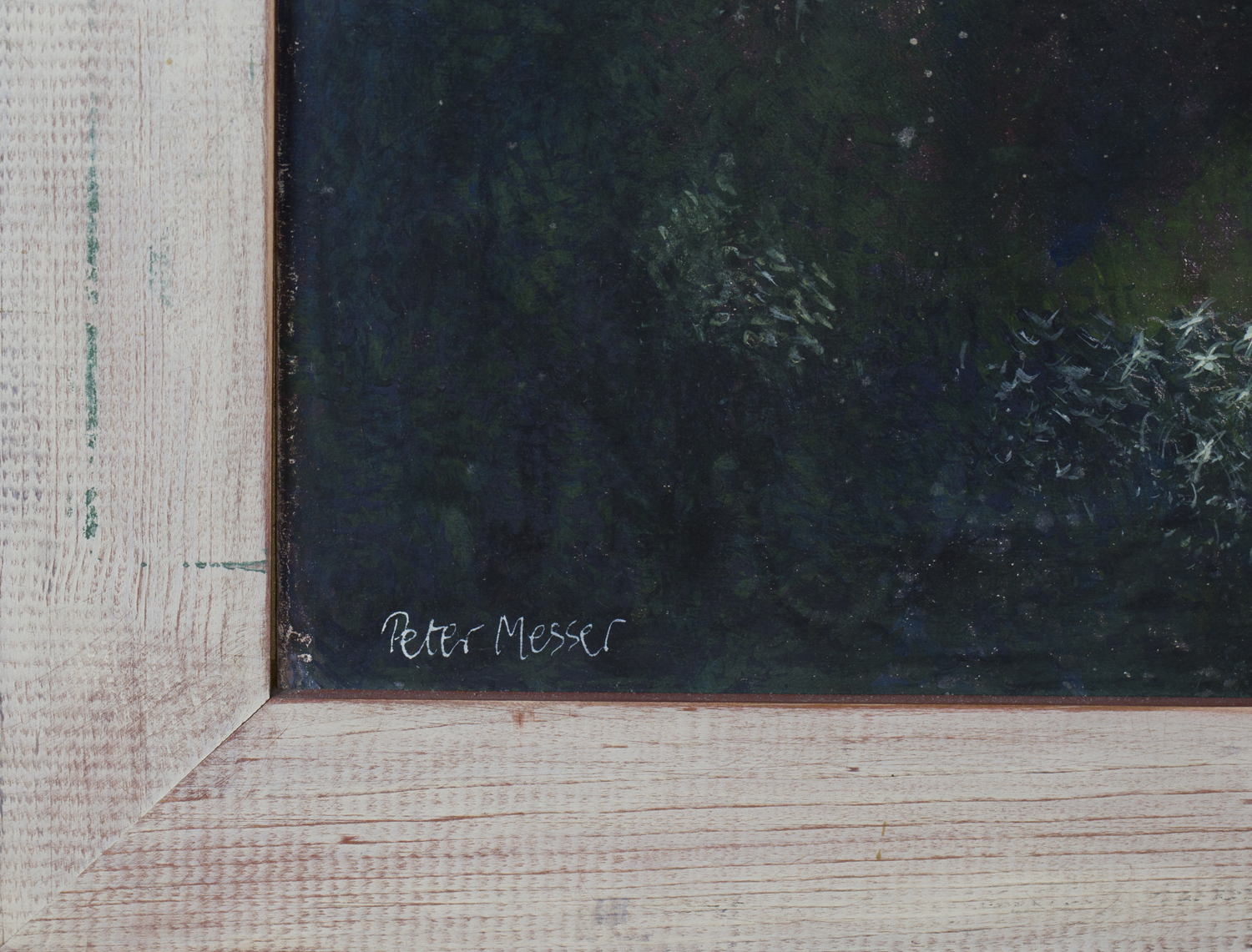 Peter Messer - 'The White Cottage', 20th century tempera on board, signed recto, titled verso, 75. - Image 2 of 4