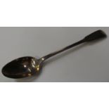 A late 18th/early 19th century French silver Fiddle pattern serving spoon, length 31cm.Buyer’s