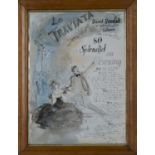 John Stanton Ward - 'La Traviata', pen and ink with watercolour, signed and dated 1981, 44cm x 32cm,