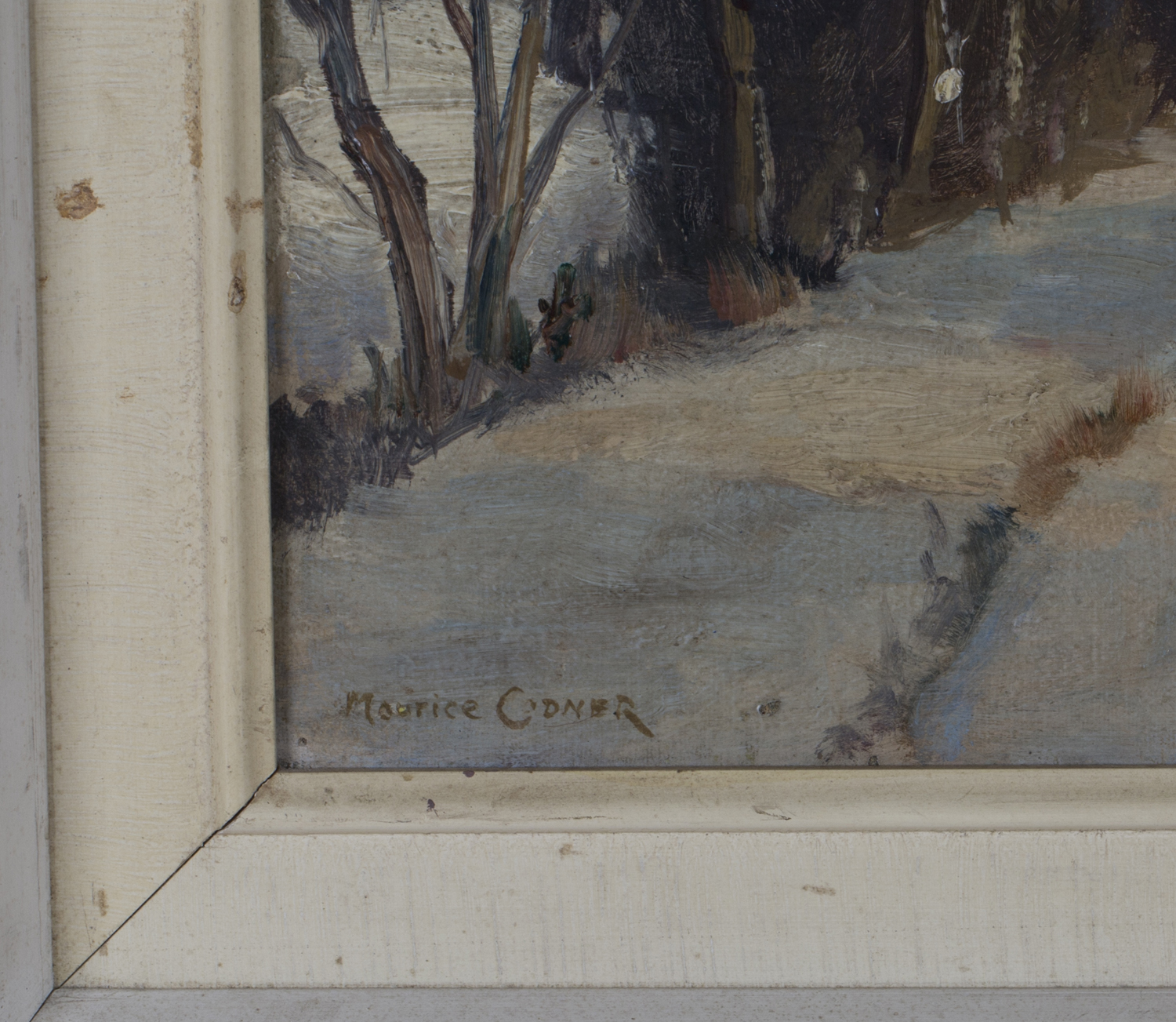 Maurice Codner - Winter Landscape with Evening Sun, 20th century oil on canvas-board, signed - Image 3 of 3