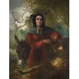 John Barker - Three-quarter Length Portrait of a Woman with a Donkey, and Three-quarter Length