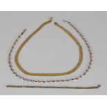 A 9ct gold necklace in a wide interwoven link design, on a sprung hook shaped clasp, length 45cm (