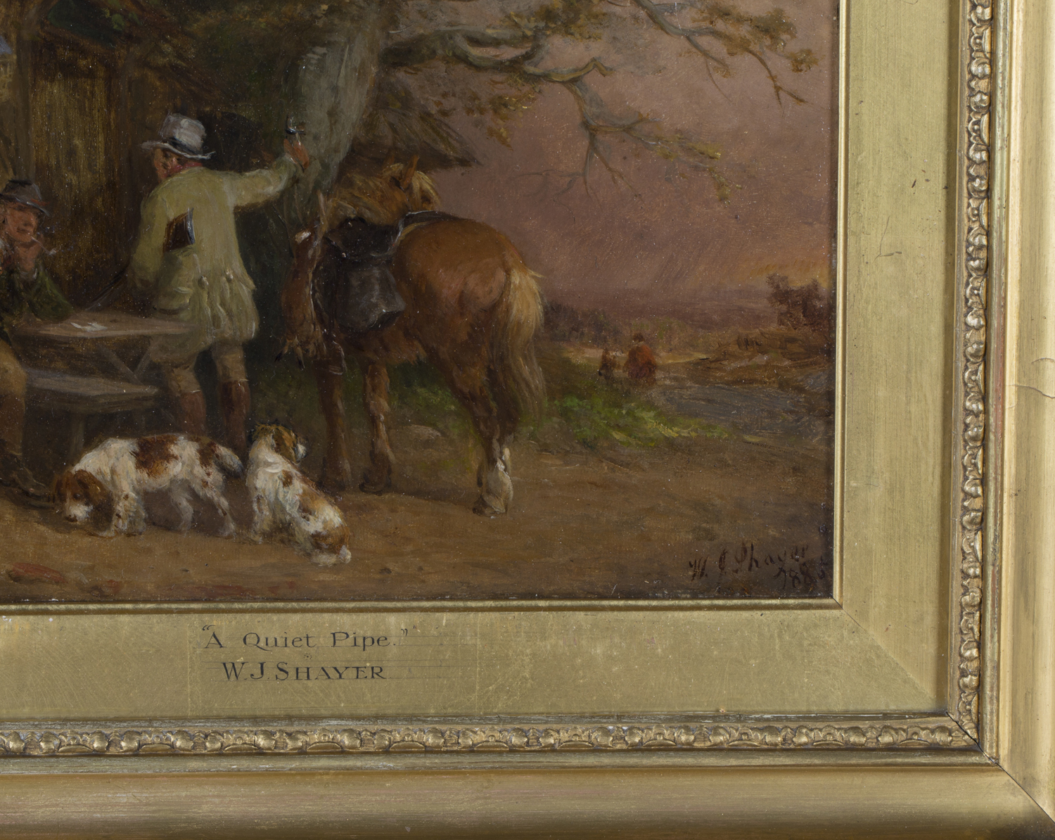 William Joseph Shayer Junior - 'Gossip' and 'A Quiet Pipe', a pair of oils on board, both signed and - Image 2 of 5