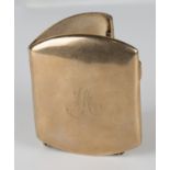 A 9ct gold curved rectangular cigarette case, monogram engraved, Birmingham 1910 by Henry