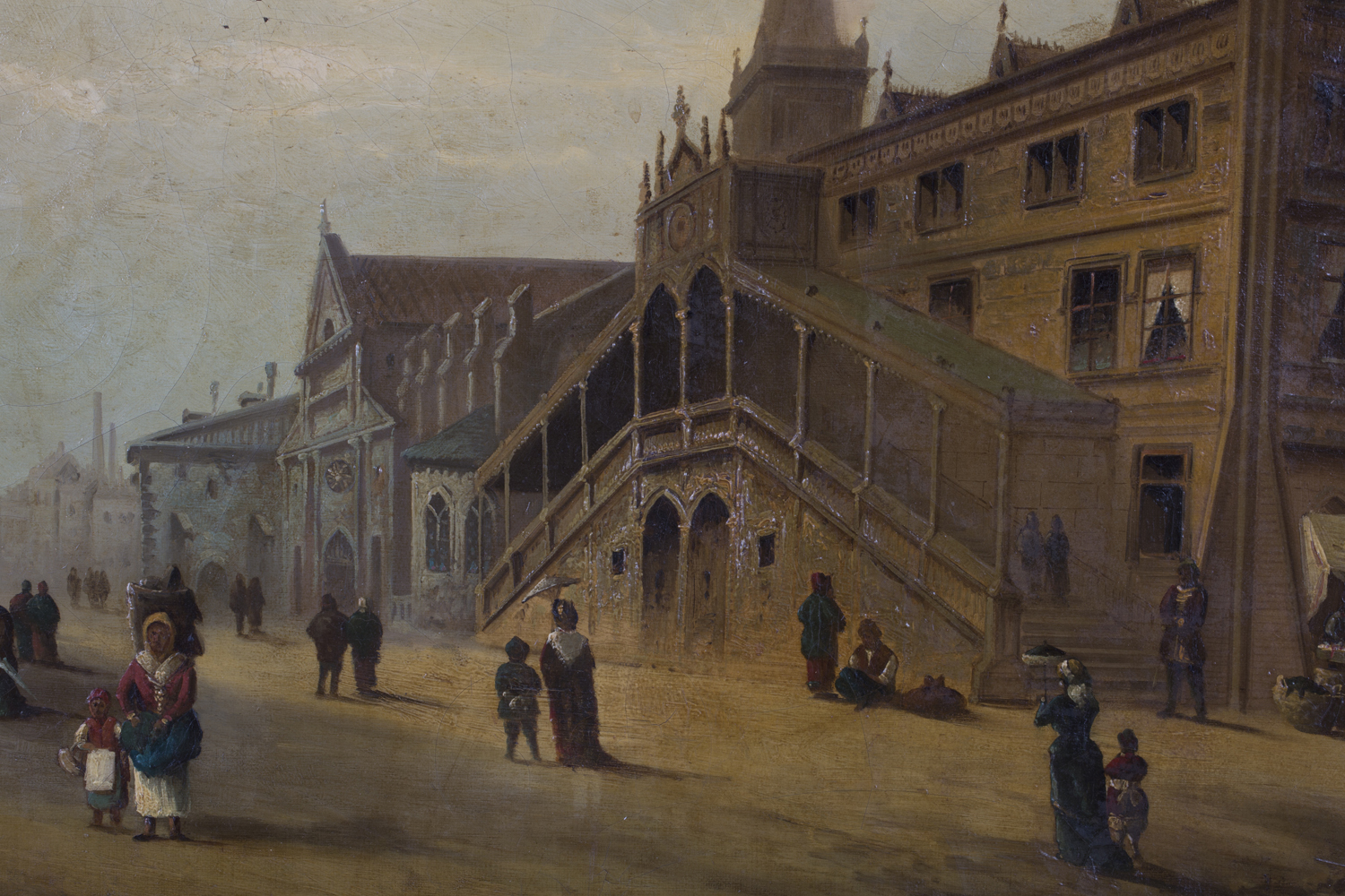 Daniel Austin - Italianate Town Scene, oil on canvas, signed and dated 1862, 48.5cm x 67cm, within a - Image 2 of 3