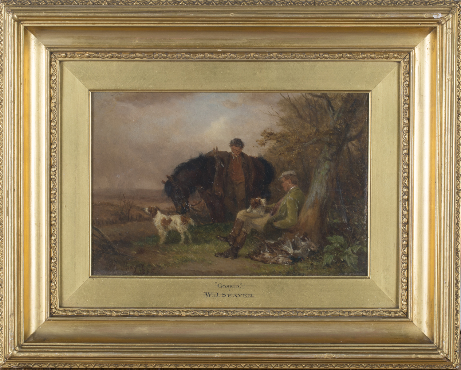 William Joseph Shayer Junior - 'Gossip' and 'A Quiet Pipe', a pair of oils on board, both signed and