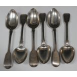 A set of three William IV silver Fiddle pattern tablespoons, London 1832 by William Chawner,