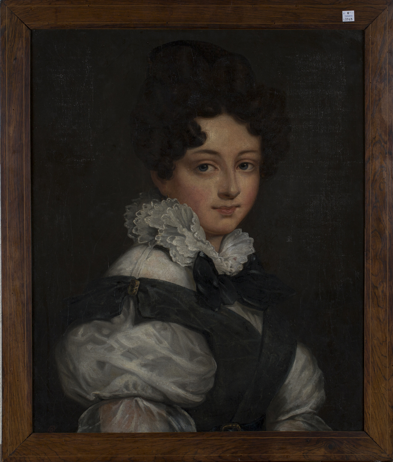 Continental School - Portrait of a Lady wearing a Silk and Lace Dress with White Ruff, oil on