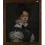 Continental School - Portrait of a Lady wearing a Silk and Lace Dress with White Ruff, oil on