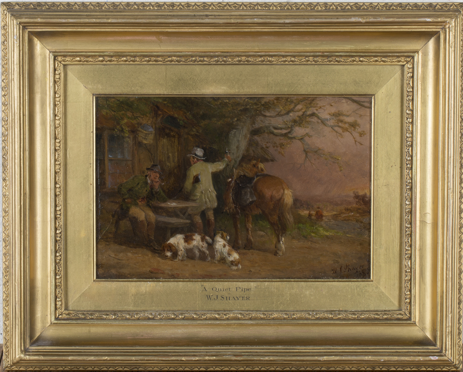 William Joseph Shayer Junior - 'Gossip' and 'A Quiet Pipe', a pair of oils on board, both signed and - Image 5 of 5