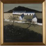 David Humphreys - 'Pembrokeshire Farm and Apple Trees', 20th century oil on board, signed recto,