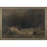 Anthony Vandyck Copley Fielding - 'Squally Weather', 19th century watercolour, signed recto,