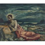 Daniel O'Neill - 'Gethsemane' (Christ reclining in a Landscape), 20th century oil on canvas,