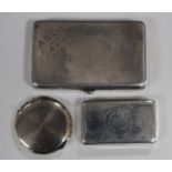 A Victorian silver rectangular vesta case, the hinged lid and sides with engine turned decoration,
