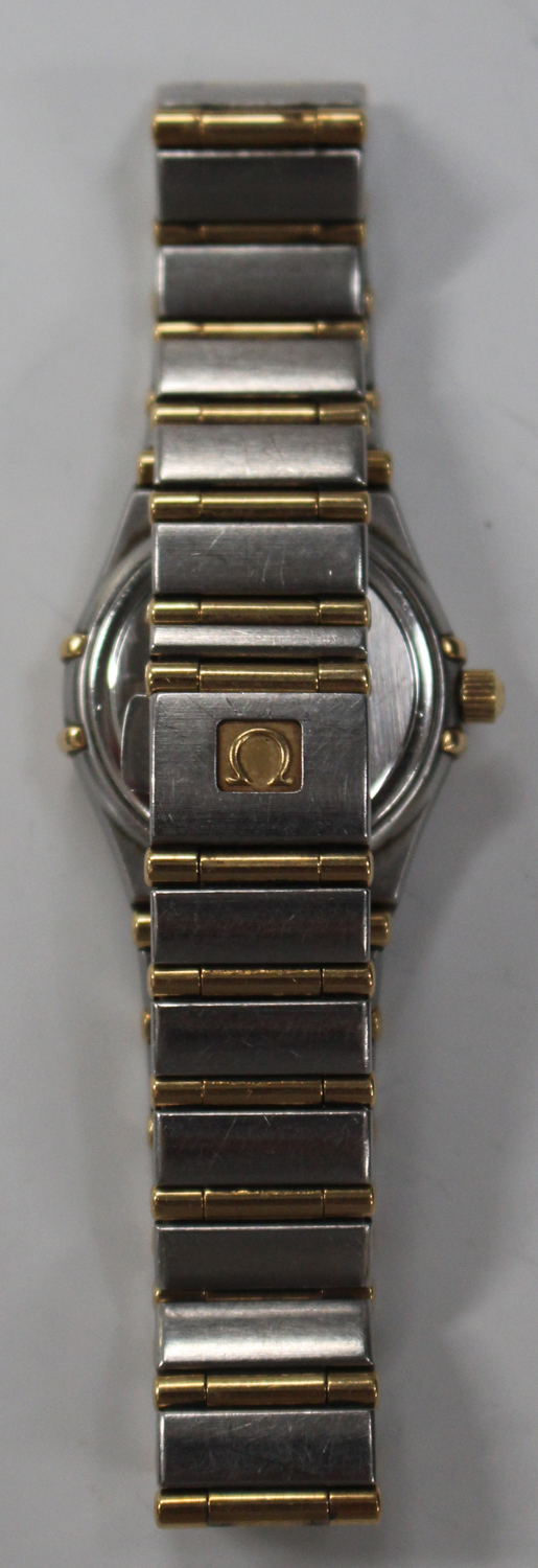 An Omega Constellation steel and gold lady's bracelet wristwatch, the signed mother-of-pearl dial - Image 3 of 5