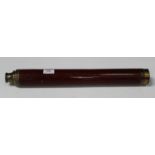 A late 19th century mahogany and lacquered brass single-draw telescope, signed 'J.W Field Aylesbury,