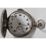 A German keyless wind hunting cased quarter repeating gentleman's pocket watch, the gilt jewelled